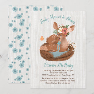 Sweet doe et Momma Deer Baby shower Invitations