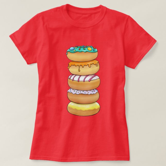 🍩Sweet Donut Stack Women’s Basic T-Shirt (Design devant)