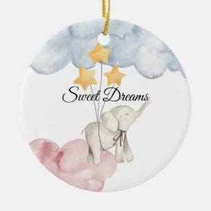 Sweet Dreams Baby Elephant 2021 Ornement en cérami