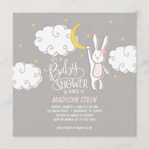 "Sweet Dreams" Bunny Baby shower Invitation