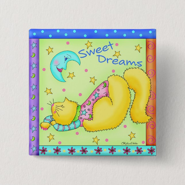 Sweet Dreams Kitty Button Badge (Devant)