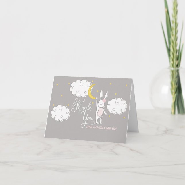 "Sweet Dreams" Lapin Carte de remerciements pliée (Devant)