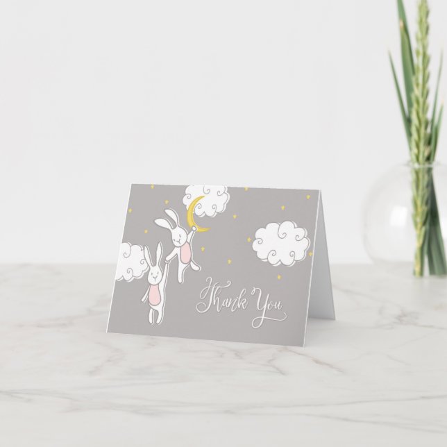 Sweet Dreams Twin Bunny Carte de remerciements (Devant)