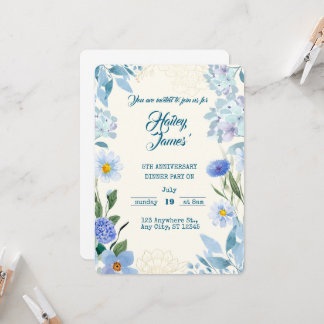 Sweet Floral Birthday Invitation for Kids