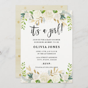 Sweet Floral est une fille Baby shower Invitation