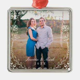 Sweet Floral Monogramme Ornement de vacances