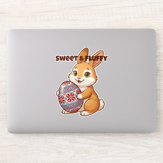 Sweet & Fluffy Bunny Vinyl Sticker (Ordinateur)