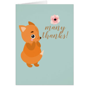 Sweet Fox Baby shower Merci note