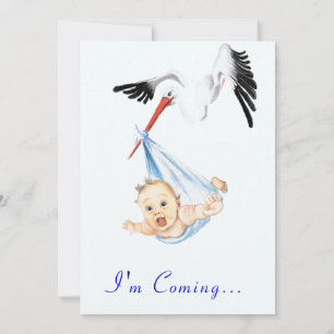 Sweet Funny Baby shower de cigogne Invitation