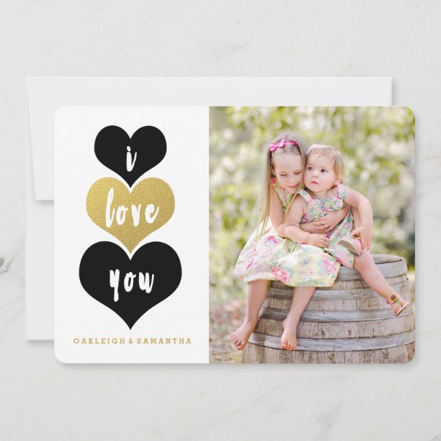 Sweet Gold Heart | Carte photo de la Saint Valenti (Devant)