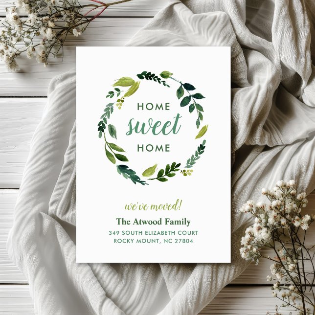 Sweet Greenery Nouvelle adresse Moving Faire-part (Créateur téléchargé)