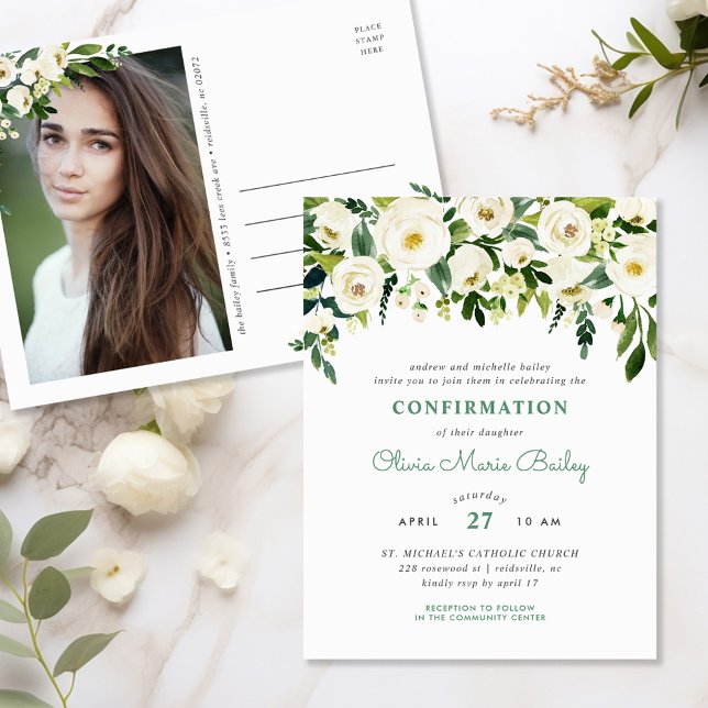 Sweet Greenery Photo Confirmation Invitation (Créateur téléchargé)
