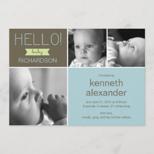 Sweet Greeting Baby Photo Faire-part de naissance