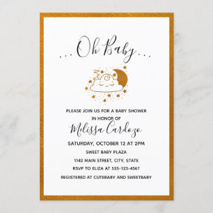 Sweet Happy Nuage et Lune Baby shower Invitation