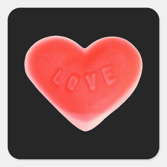 Sweet Heart Black autocollant carré (Devant)