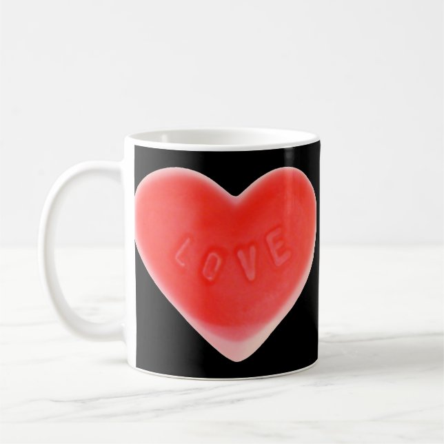 Sweet Heart Black 'Your Text' mug (Gauche)