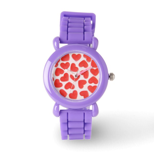 Sweet Hearts Pink imprimé montre (Recto)