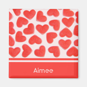 Sweet Hearts rose 'Nom' aimant frigo