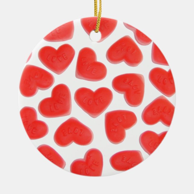 Sweet Hearts 'Your Text' ornement rouge retour (Devant)