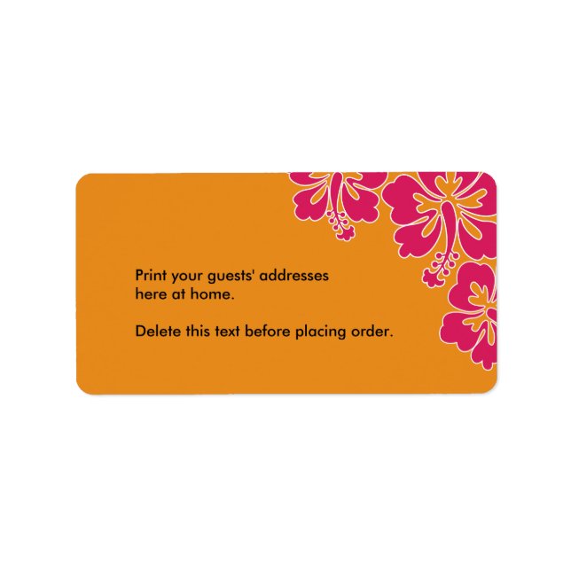 Sweet Hibiscus Mariage Étiquette de adresse person (Devant)