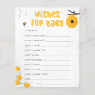 Sweet Honey Bee Jaune Baby shower Voeux pour bébé