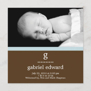 Sweet Initial Baby Boy Faire-part de naissance
