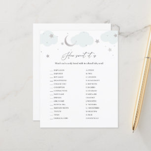Sweet it is Candy Bar Baby shower carte de jeu