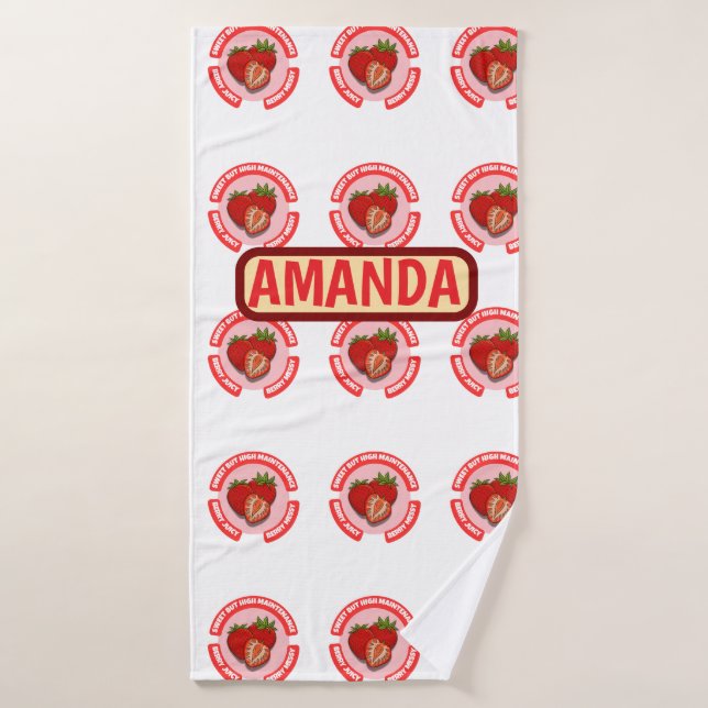 Sweet Juicy Strawberries Summer Fruit (Serviette de bain)