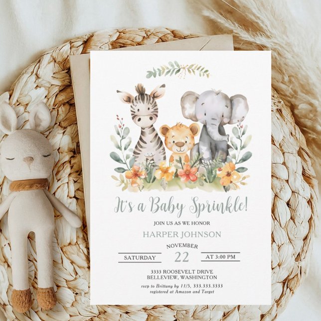 Sweet Jungle Safari Baby Sprinkle Invitation (Créateur téléchargé)