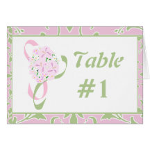 Sweet Lilac, Margarita, Damask Table Card