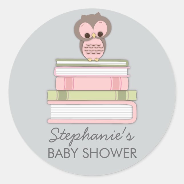 Sweet Little Baby Book Girl Owl Favoriser Sticker (Devant)