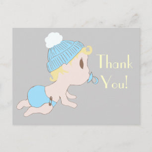 Sweet Little Baby Boy Merci Note Cartes postales