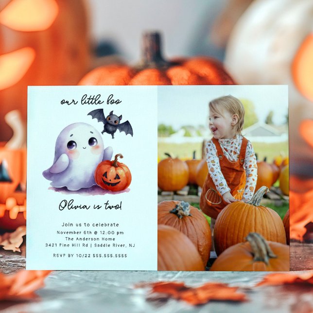 Sweet Little Boo Photo Anniversaire Invitation (Créateur téléchargé)