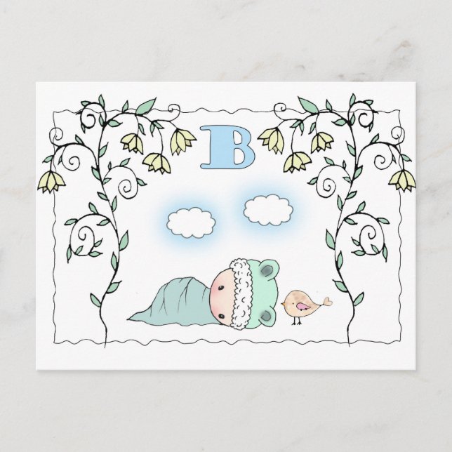 Sweet Little Boy Baby shower Postcard Invitations (Devant)