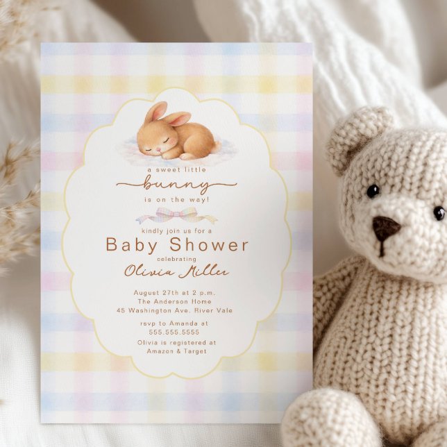 Sweet Little Bunny Baby Shower Invitation (Créateur téléchargé)