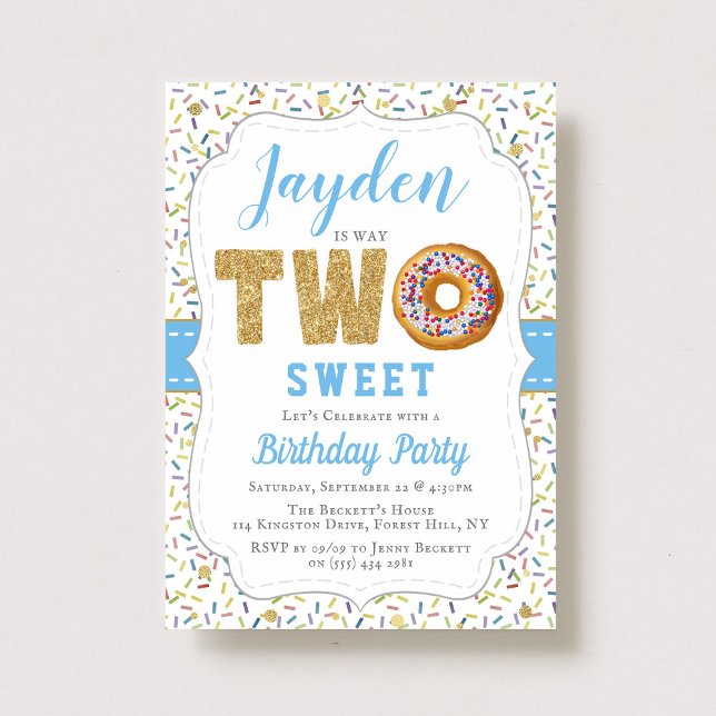 Sweet Little Donut Boys Invitations 2e anniversair (Créateur téléchargé)