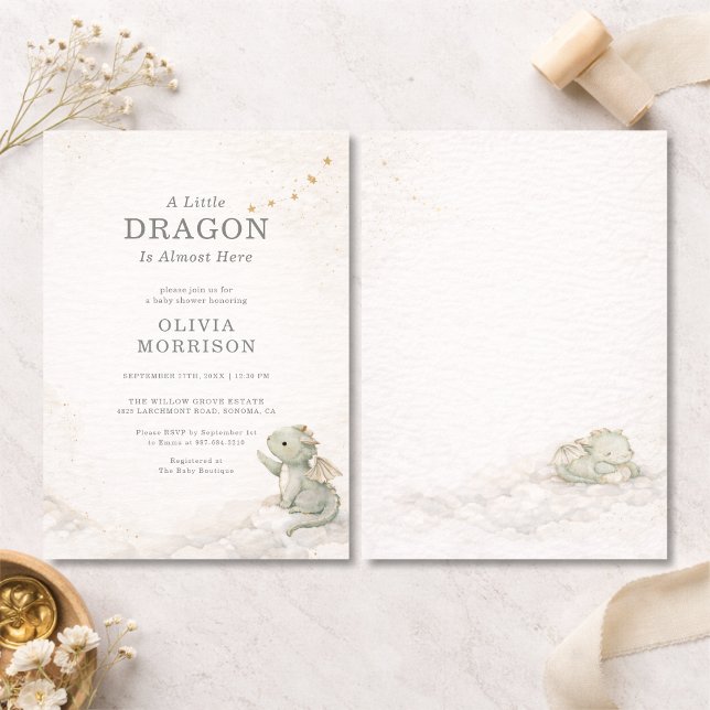 Sweet Little Dragon Baby Shower Invitation (Créateur téléchargé)