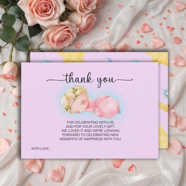 Sweet Little Girl Baby shower Carte de remerciemen (Créateur téléchargé)
