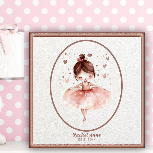 Sweet Little Girl Ballerina Poster Mur Art