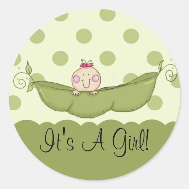 Sweet Little Pea C'est un Sticker pour fille (Devant)
