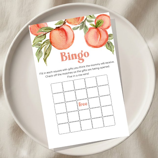 Sweet Little Peach Baby Shower Bingo Game (Créateur téléchargé)