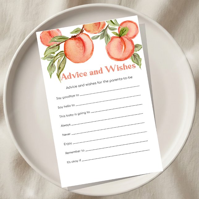 Sweet Little Peach Shower Advice and Wishes Game (Créateur téléchargé)