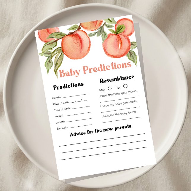 Sweet Little Peach Shower Advice and Wishes Game (Créateur téléchargé)