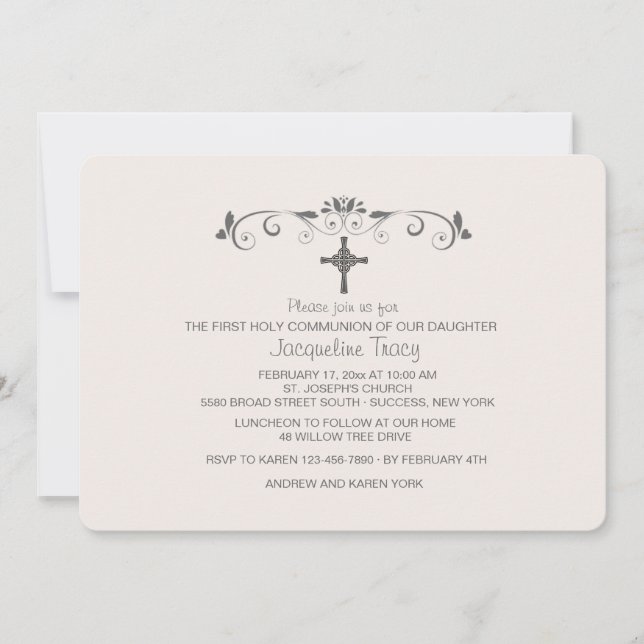 Sweet Little Pink Invitation religieuse (Devant)