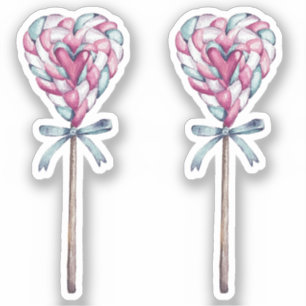 Sweet Love Coeur Marshmallow Lollipop Sticker