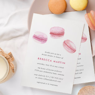 Sweet Love   Pink Macaron Invitation à la douche n