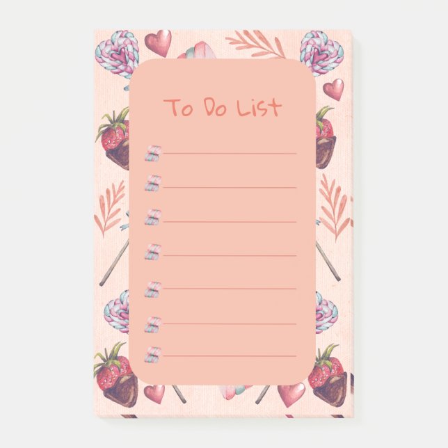 Sweet Love Valentine's Day To Do List Post-it (Devant)