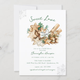 Sweet Love Winter Holiday Bridal Shower Invitation