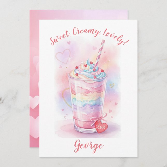 Sweet, Lovely Valentine's Greeting Flat Card (Devant / Derrière)