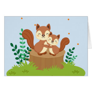 Sweet Maman et bébé Écureuils Fête des mères